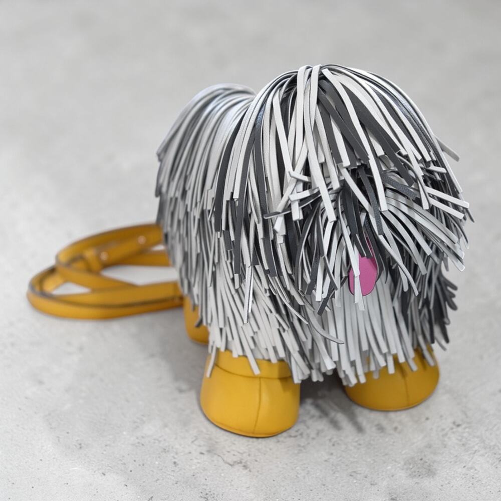 Kate Spade Showdog Fringed 3D Dog Leather Crossbody Bag KB164 Mint Rare - Picture 3 of 16